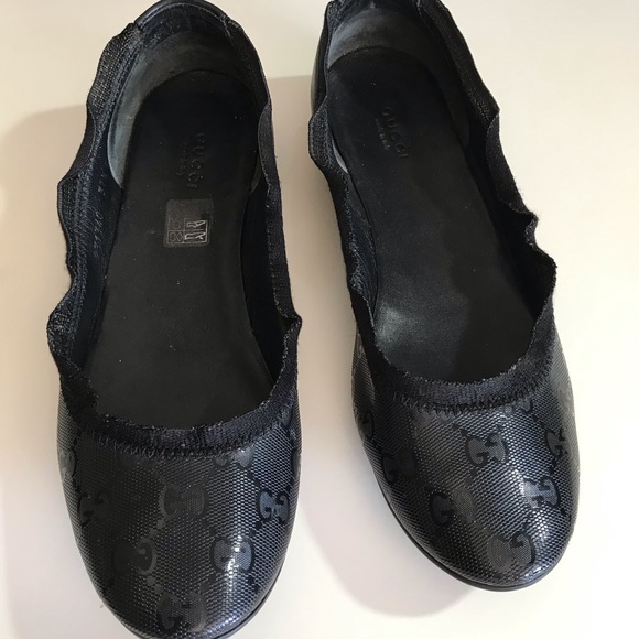 Gucci Black GG Logo flats Size 7.5 G - Picture 8 of 16